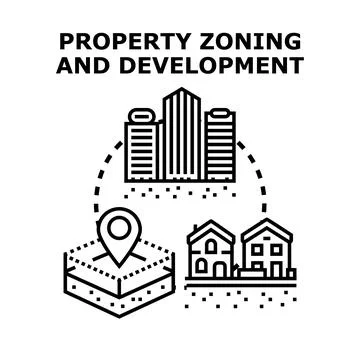 Property zoning and development planning for urban areas Stock Illustration