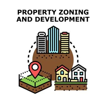 Property zoning and development planning for urban areas Stock Illustration