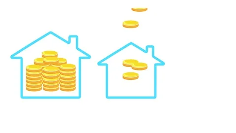 Property/house decrease in prices, sale, costs or investments 库存影片 106121209