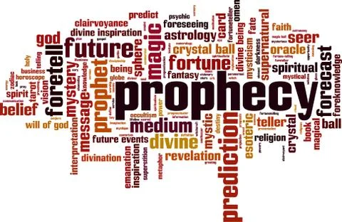 Prophecy word cloud Stock Illustration
