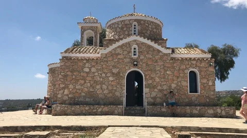Prophet Elias Chapel in Protaras Stock Footage 92999320