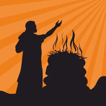 The Prophet makes a sacrifice to God Stock Illustration
