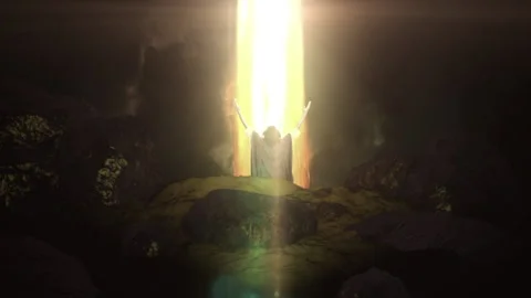 Prophet Moses Prays to God in the Form of the Pillar of Fire Stock Footage 133699050