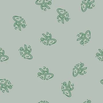 Prophet muhammad name line seamless pattern Stock Illustration