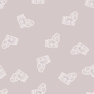 Propolis container beekeeping line seamless pattern Illustrazione stock