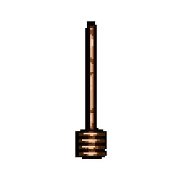 Propolis honey dipper stick pixel art vector illustration Illustrazione stock