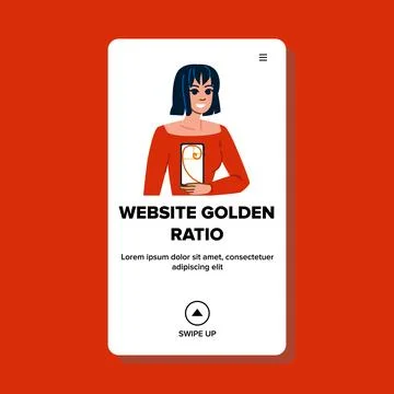Proportion website golden ratio vector Stock Illustration