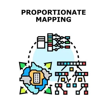 Proportionate mapping concept for data analysis and allocation Illustrazione stock