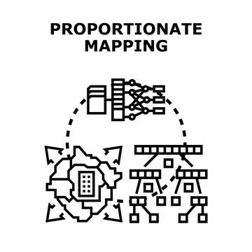Proportionate mapping concept for data analysis and allocation Stock Illustration