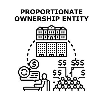 Proportionate ownership entity managing real estate investments Stock Illustration