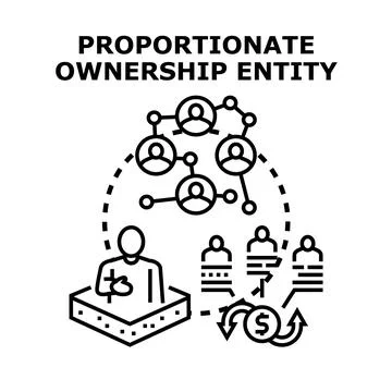 Proportionate ownership entity managing shared assets Stock Illustration