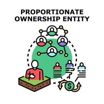 Proportionate ownership entity managing shared assets Stock Illustration