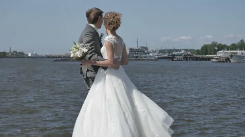 The proposal, the couple on the beach, wedding Stock Footage 64809708