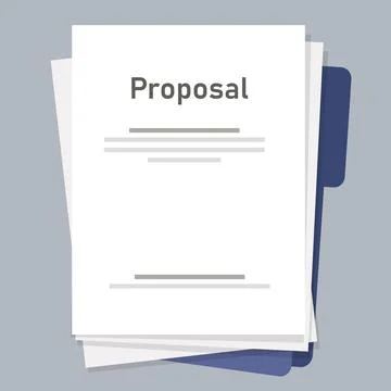Proposal document for project submission request purchasing sales paper Stock Illustration