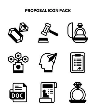 Proposal DuoTone Design Icons Pack Stock Illustration