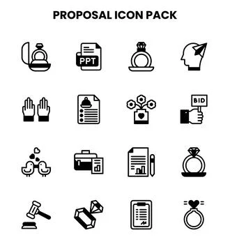 Proposal DuoTone Graphics Icons Pack Stock Illustration