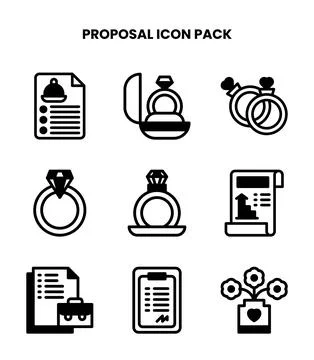 Proposal DuoTone Graphics Icons Pack Stock Illustration