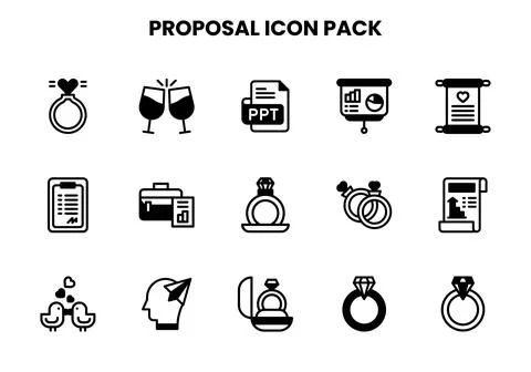 Proposal DuoTone Icons Pack Stock Illustration