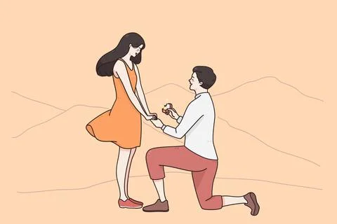 Proposal, engagement, dating concept Illustrazione stock