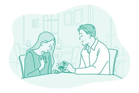 Proposal, engagement, relations concept Illustrazione stock