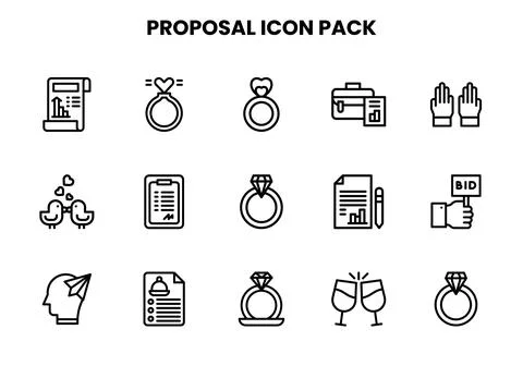 Proposal Line Vector Icons Pack Ilustração Stock