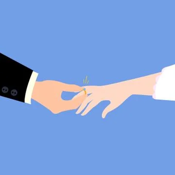 Proposal for marriage. Engagement with ring Stock Illustration