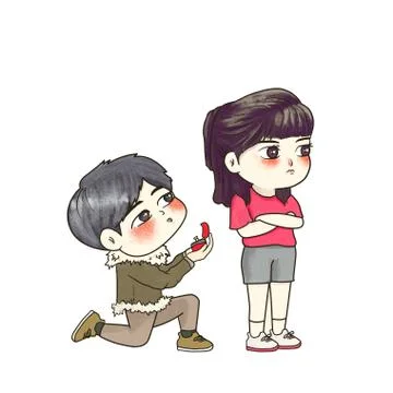 Proposal of marriage Stockillustratie