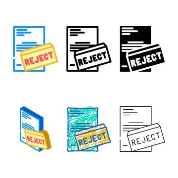 Proposal rejected color icon vector minimal 스톡 일러스트
