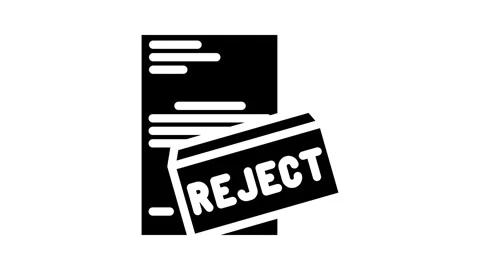Proposal rejected glyph icon animation Stock Footage 326744889
