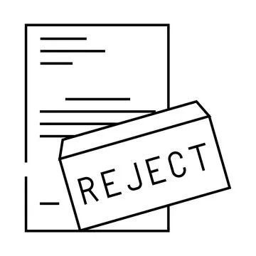 Proposal rejected line icon vector illustration Stock Illustration