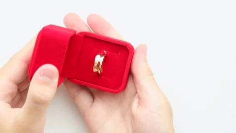 Proposal Ring Box Opening Surprise Video stock 316384897