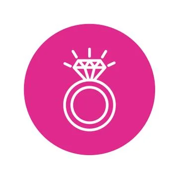 Proposal ring love block and line style icon Stock Illustration