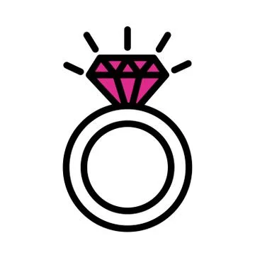 Proposal ring love line style icon Stock Illustration