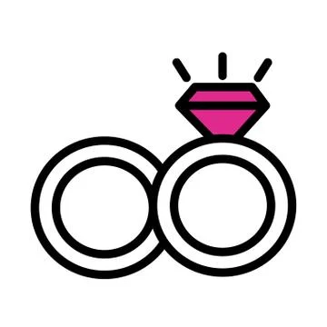 Proposal ring love line style icon Stock Illustration
