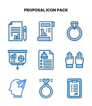 Proposal Two Colour Graphics Icons Pack Ilustração Stock