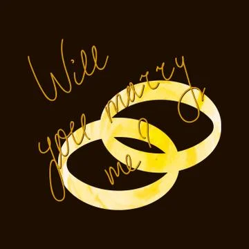 Proposal wedding rings Stock Illustration