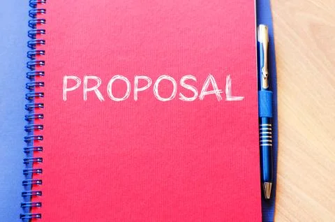 Proposal write on notebook Stock Photos