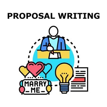 Proposal writing process creating business and life ideas イラスト素材