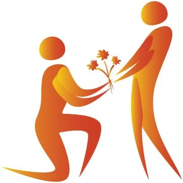 Propose flowers love Illustrazione stock