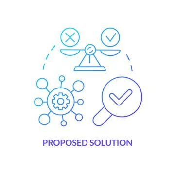 Proposed solution blue gradient concept icon Stock Illustration