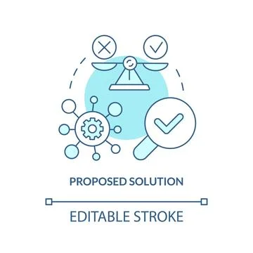 Proposed solution turquoise concept icon Stock Illustration