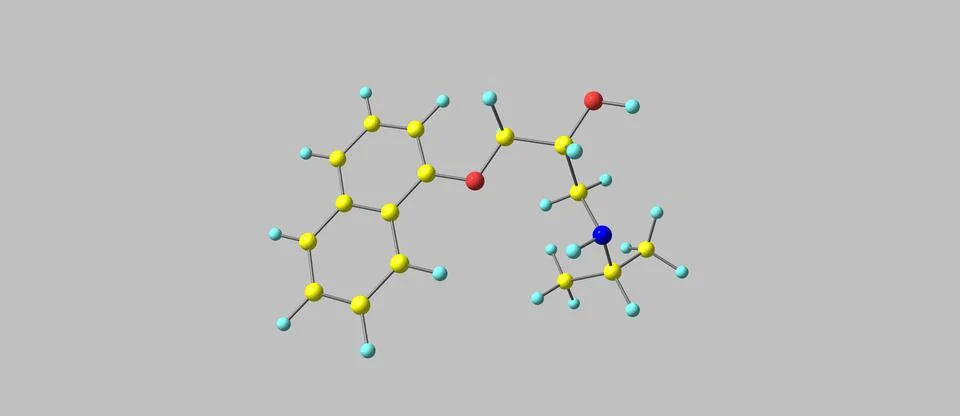 Propranolol molecular structure isolated on grey Stock Illustration