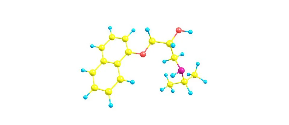 Propranolol molecular structure isolated on white Stock Illustration