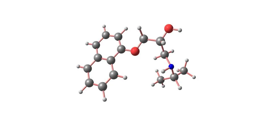 Propranolol molecular structure isolated on white Stock Illustration