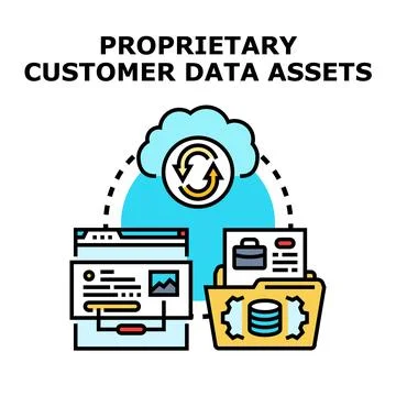 Proprietary customer data assets transferring to cloud storage 库存插图