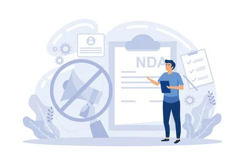 Proprietary information document. NDA contract. Nondisclosure agreement, co.. Stock Illustration