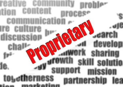 Proprietary word cloud Stock Illustration