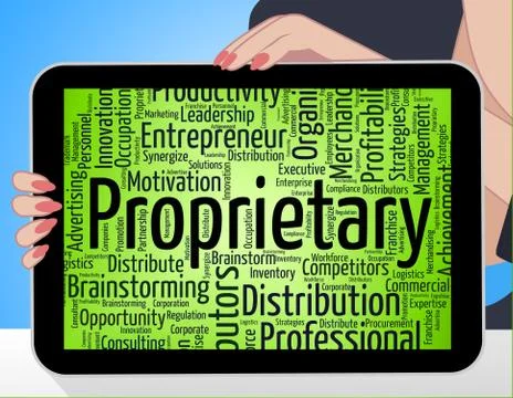 Proprietary Word Indicates Text Right And Copyright Stock Illustration
