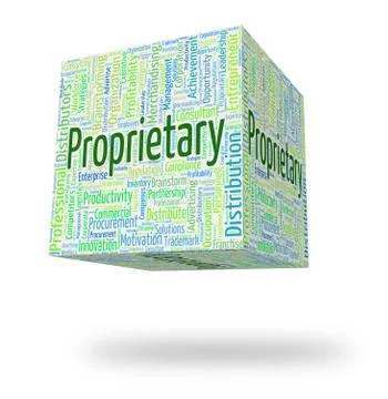 Proprietary Word Indicates Wordcloud Words And Possession Stock Illustration