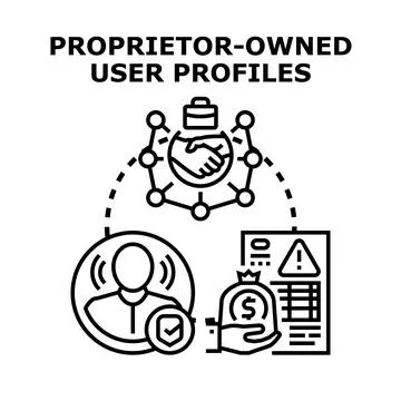 Proprietor owned user profiles data security concept Stock Illustration